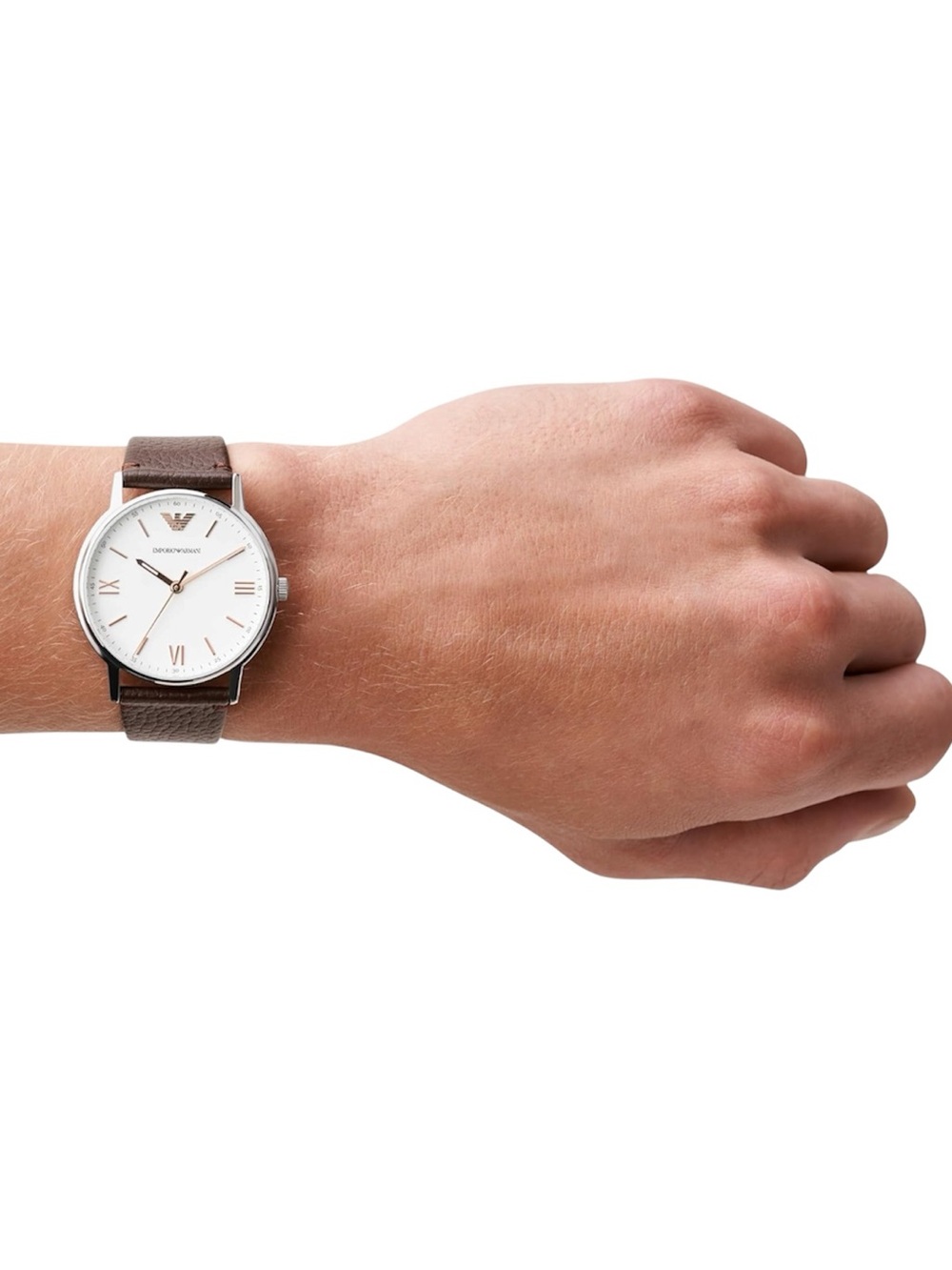 Emporio Armani Men's Three Hand Watch with Stainless Steel Band or Leather - Picture 3 of 6